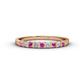 1 - Neria 2.50 mm Pink Sapphire and Diamond 9 Stone Wedding Band 