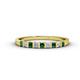 1 - Neria 2.50 mm Created Emerald and Diamond 9 Stone Wedding Band 