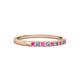 2 - Neria 2.00 mm Pink Sapphire and Diamond 9 Stone Wedding Band 