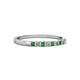 2 - Neria 2.00 mm Green Garnet and Diamond 9 Stone Wedding Band 