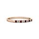 2 - Neria 2.00 mm Red Garnet and Diamond 9 Stone Wedding Band 