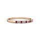 2 - Neria 2.00 mm Rhodolite Garnet and Diamond 9 Stone Wedding Band 