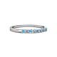 2 - Neria 2.00 mm Blue Topaz and Diamond 9 Stone Wedding Band 