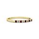 2 - Neria 2.00 mm Red Garnet and Diamond 9 Stone Wedding Band 