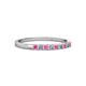 2 - Neria 2.00 mm Pink Sapphire and Diamond 9 Stone Wedding Band 