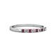 2 - Neria 2.00 mm Rhodolite Garnet and Diamond 9 Stone Wedding Band 