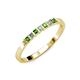 3 - Abila 2.50 mm Green Garnet and Diamond 7 Stone Wedding Band 