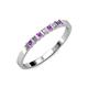 3 - Abila 2.50 mm Amethyst and Diamond 7 Stone Wedding Band 