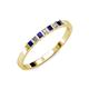 3 - Abila 2.50 mm Blue Sapphire and Diamond 7 Stone Wedding Band 