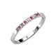 3 - Abila 2.50 mm Rhodolite Garnet and Diamond 7 Stone Wedding Band 