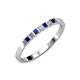 3 - Abila 2.50 mm Blue Sapphire and Diamond 7 Stone Wedding Band 