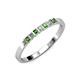 3 - Abila 2.50 mm Green Garnet and Diamond 7 Stone Wedding Band 