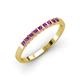 3 - Neria 2.50 mm Amethyst 9 Stone Wedding Band 