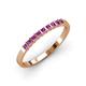 3 - Neria 2.50 mm Amethyst 9 Stone Wedding Band 