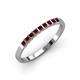 3 - Neria 2.50 mm Red Garnet 9 Stone Wedding Band 