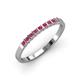 3 - Neria 2.50 mm Rhodolite Garnet 9 Stone Wedding Band 