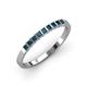 3 - Neria 2.50 mm Blue Diamond 9 Stone Wedding Band 