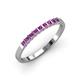 3 - Neria 2.50 mm Amethyst 9 Stone Wedding Band 