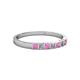 2 - Abila 2.50 mm Pink Sapphire and Diamond 7 Stone Wedding Band 