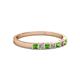 2 - Abila 2.50 mm Green Garnet and Diamond 7 Stone Wedding Band 