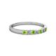 2 - Abila 2.50 mm Peridot and Diamond 7 Stone Wedding Band 