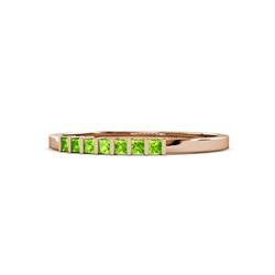 Abila ctw Princess Cut Peridot Stone Wedding Band Princess Cut Peridot ctw Channel set Women Stone Stackable Wedding Band in K Rose Gold