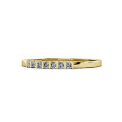 Abila ctw Princess Cut Natural Diamonds Stone Wedding Band Princess Cut Natural Diamonds ctw Channel set Women Stone Stackable Wedding Band in K Yellow Gold