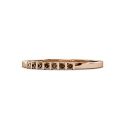 Abila ctw Princess Cut Smoky Quartz Stone Wedding Band Princess Cut Smoky Quartz ctw Channel set Women Stone Stackable Wedding Band in K Rose Gold