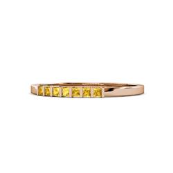 Abila ctw Princess Cut Citrine Stone Wedding Band Princess Cut Citrine ctw Channel set Women Stone Stackable Wedding Band in K Rose Gold