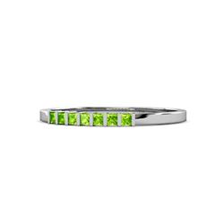 Abila ctw Princess Cut Peridot Stone Wedding Band Princess Cut Peridot ctw Channel set Women Stone Stackable Wedding Band in Platinum