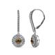 1 - Mavra 3.5mm Smoky Quartz and Diamond Double Halo Dangling Earrings 