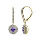 1 - Mavra 3.5mm Iolite and Diamond Double Halo Dangling Earrings 