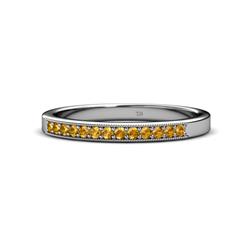 Janice Citrine Stone Wedding Band Citrine Stone Womens Wedding Band Stackable with Milgrain Work ctw K White Gold