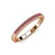3 - Janice 1.70 mm Rhodolite Garnet 13 Stone Wedding Band 