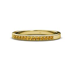 Janice Citrine Stone Wedding Band Citrine Stone Milgrain Womens Wedding Band Stackable ctw K Yellow Gold