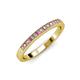 3 - Janice 1.70 mm Pink Sapphire and Diamond 13 Stone Wedding Band 