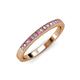 3 - Janice 1.70 mm Pink Sapphire and Diamond 13 Stone Wedding Band 