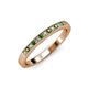 3 - Janice 1.70 mm Green Garnet and Diamond 13 Stone Wedding Band 