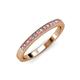 3 - Janice 1.70 mm Pink Tourmaline and Diamond 13 Stone Wedding Band 