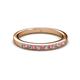 2 - Janice 1.70 mm Pink Tourmaline and Diamond 13 Stone Wedding Band 