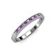 3 - Janice 1.70 mm Amethyst and Diamond 13 Stone Wedding Band 