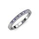 3 - Janice 1.70 mm Iolite and Diamond 13 Stone Wedding Band 