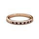 2 - Janice 1.70 mm Red Garnet and Diamond 13 Stone Wedding Band 