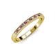 3 - Janice 1.70 mm Rhodolite Garnet and Diamond 13 Stone Wedding Band 