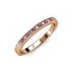 3 - Janice 1.70 mm Rhodolite Garnet and Diamond 13 Stone Wedding Band 