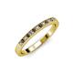 3 - Janice 1.70 mm Smoky Quartz and Diamond 13 Stone Wedding Band 