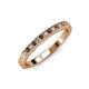 3 - Janice 1.70 mm Smoky Quartz and Diamond 13 Stone Wedding Band 