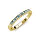 3 - Janice 1.70 mm London Blue Topaz and Diamond 13 Stone Wedding Band 