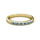 2 - Janice 1.70 mm London Blue Topaz and Diamond 13 Stone Wedding Band 