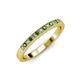 3 - Janice 1.70 mm Green Garnet and Diamond 13 Stone Wedding Band 